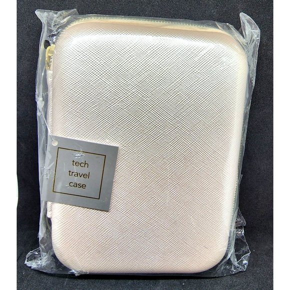 Oliver Smith & Co Zippered Clamshell Travel Tech Accessories Case Blush NEW - Picture 4 of 7
